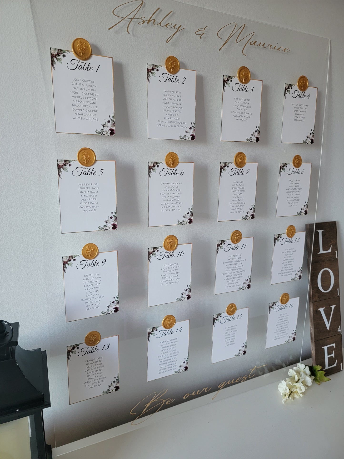 Plan de table en acrylique