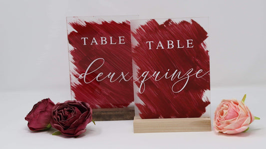 Painted effect table numbers