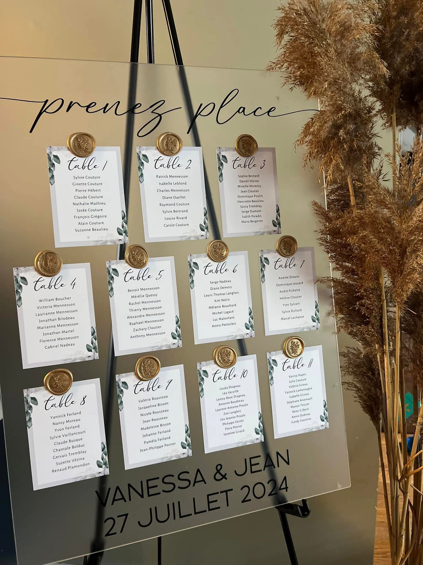 Plan de table en acrylique