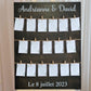 Wooden seating plan