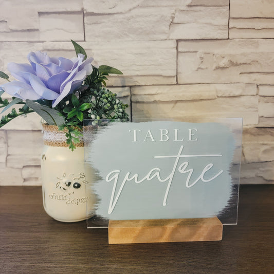 Painted effect table numbers
