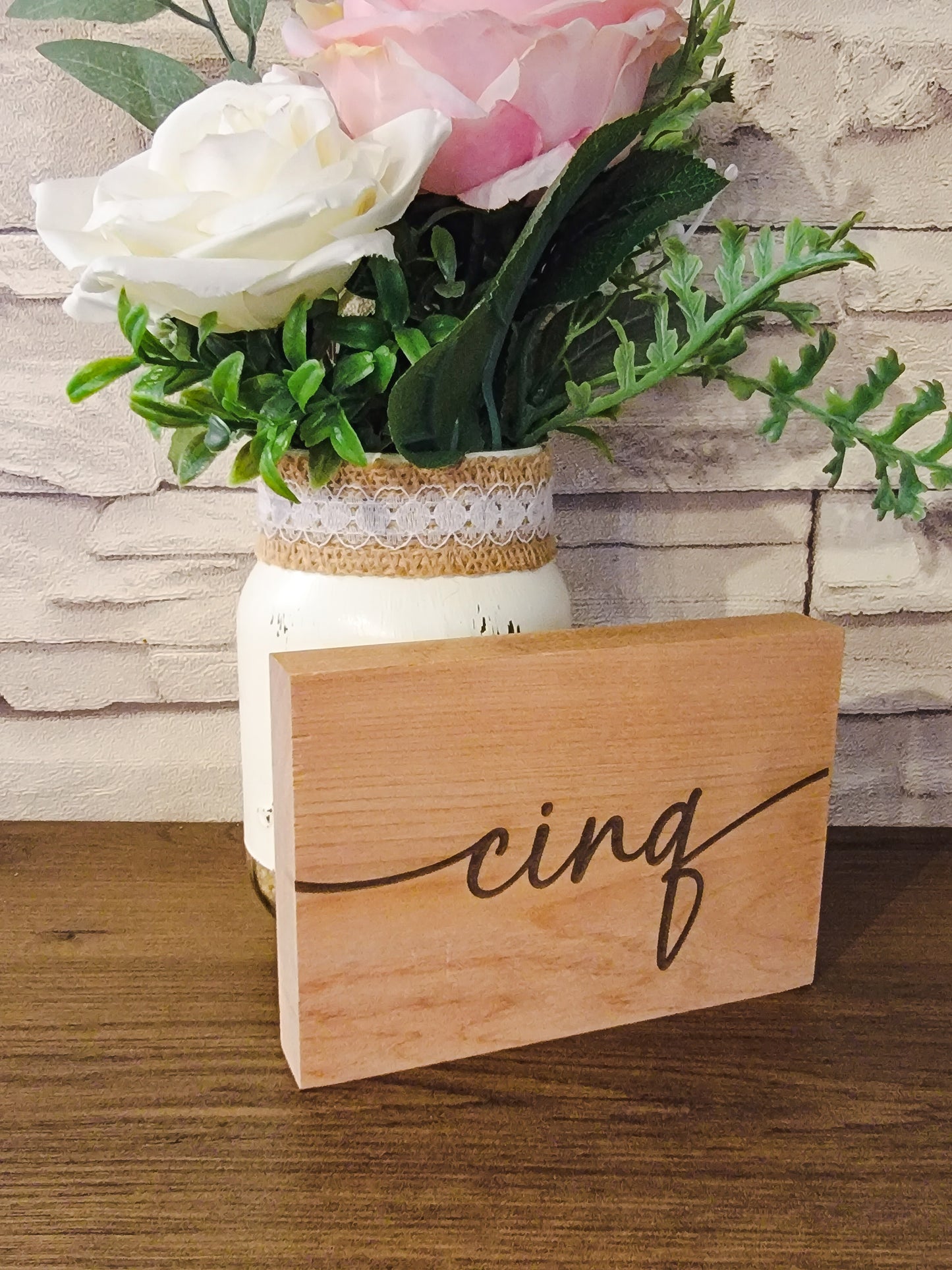 Engraved wooden table numbers